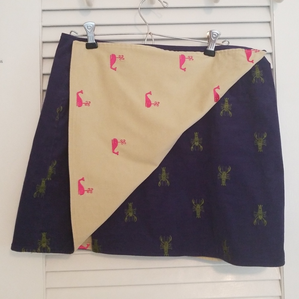 Reversible corduroy skirt